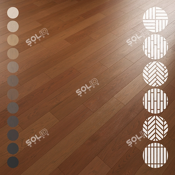 Oak Parquet Flooring Collection 3D model image 1