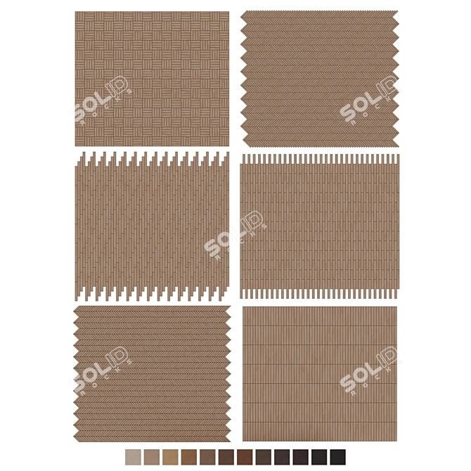 Oak Parquet Flooring Collection 3D model image 7