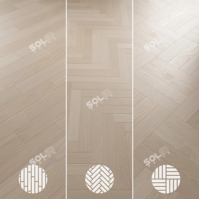 Oak Parquet 074 Texture Set 3D model image 5