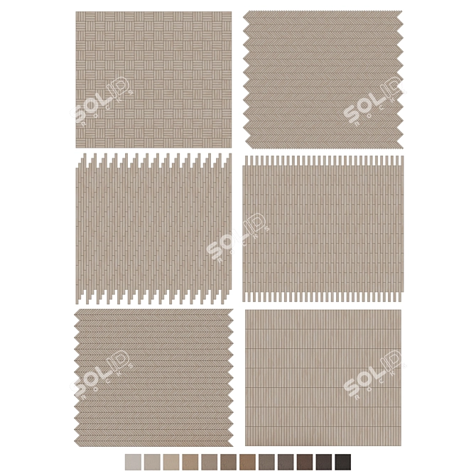 Oak Parquet 074 Texture Set 3D model image 7