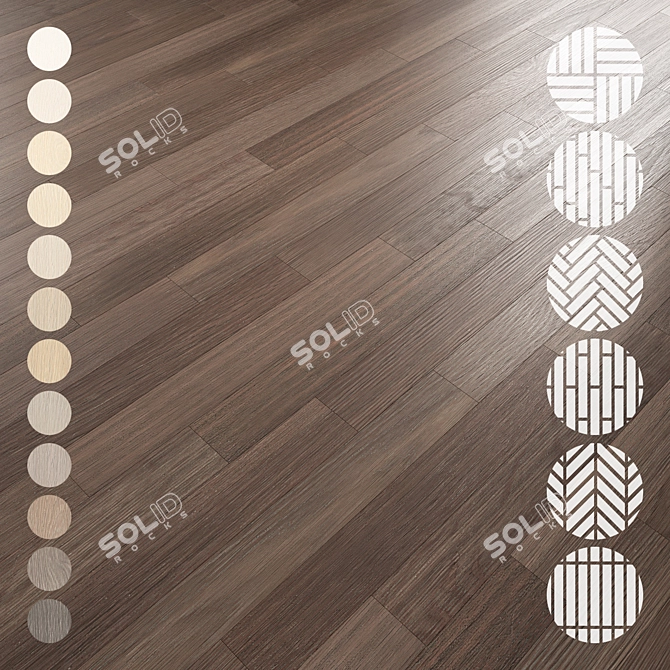 Oak Parquet Flooring Collection 3D model image 1