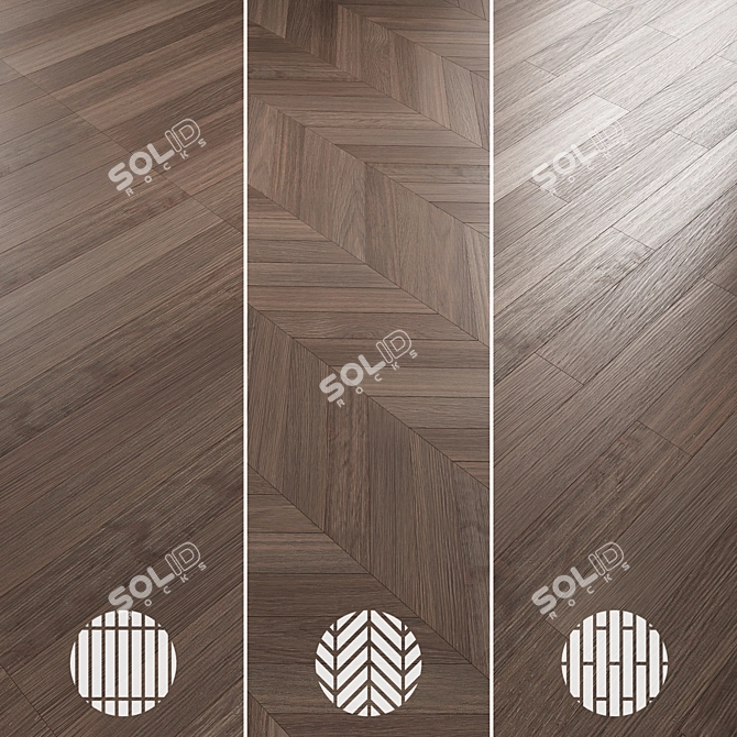 Oak Parquet Flooring Collection 3D model image 5