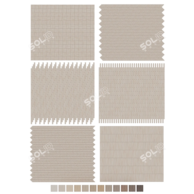 Oak Parquet Flooring Collection 3D model image 7