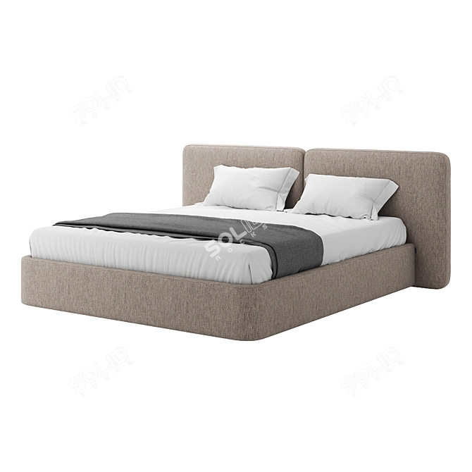 Tadao Design Bed with Storage 3D model image 1