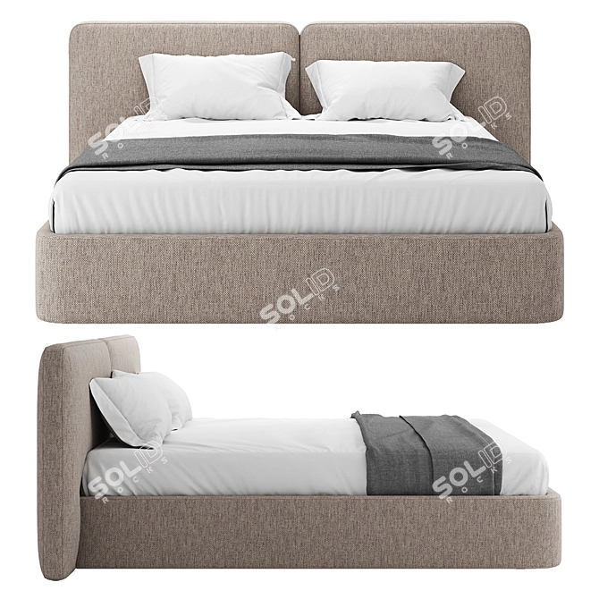 Tadao Design Bed with Storage 3D model image 2