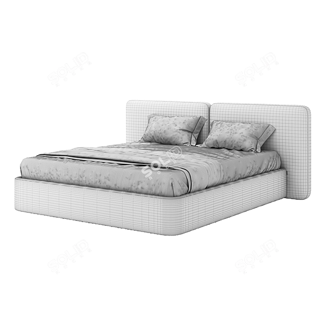 Tadao Design Bed with Storage 3D model image 4