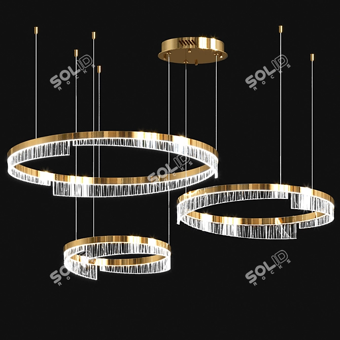 Modern Round Ring Luminaire 3D model image 1