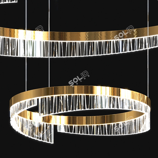 Modern Round Ring Luminaire 3D model image 2