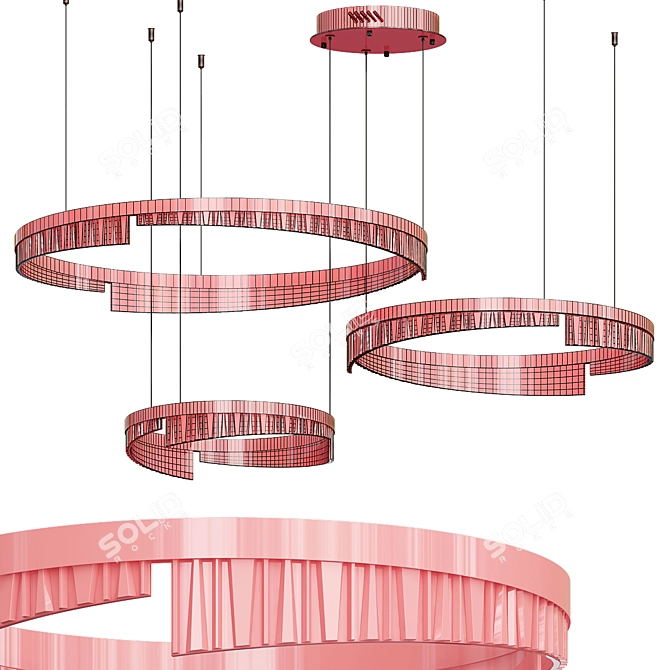 Modern Round Ring Luminaire 3D model image 3