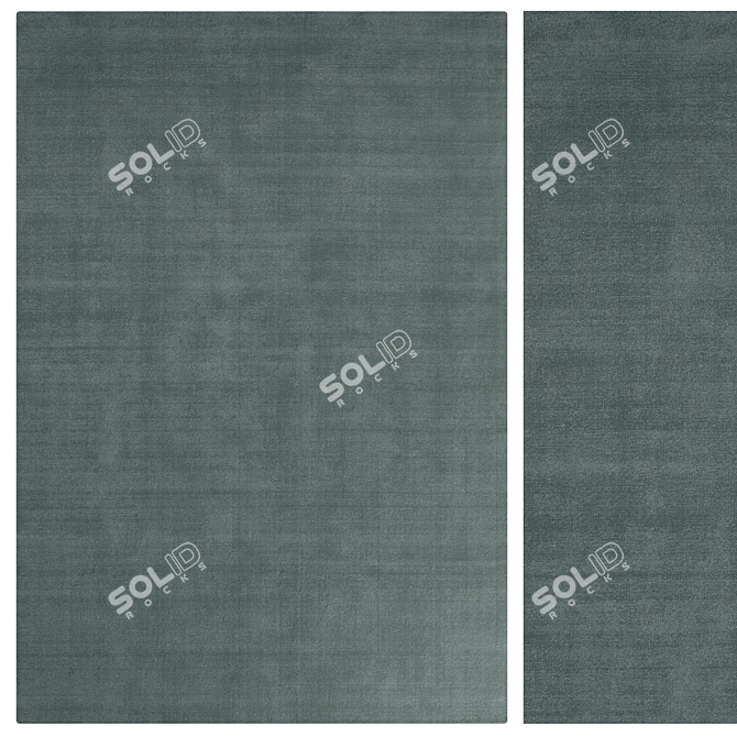 Luxury Green Wool Rug 3D 3D model image 2