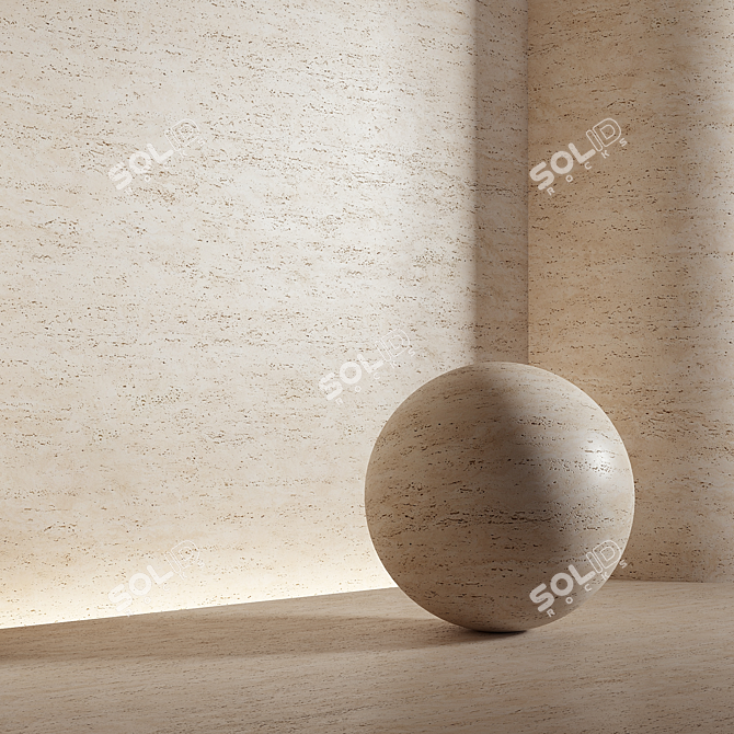 Stone Material, Travertine Texture, Seamless 3D model image 1