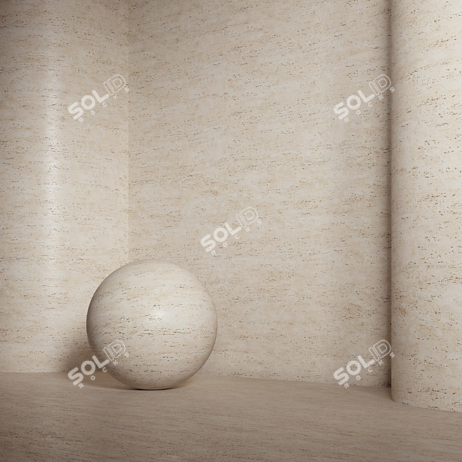 Stone Material, Travertine Texture, Seamless 3D model image 3