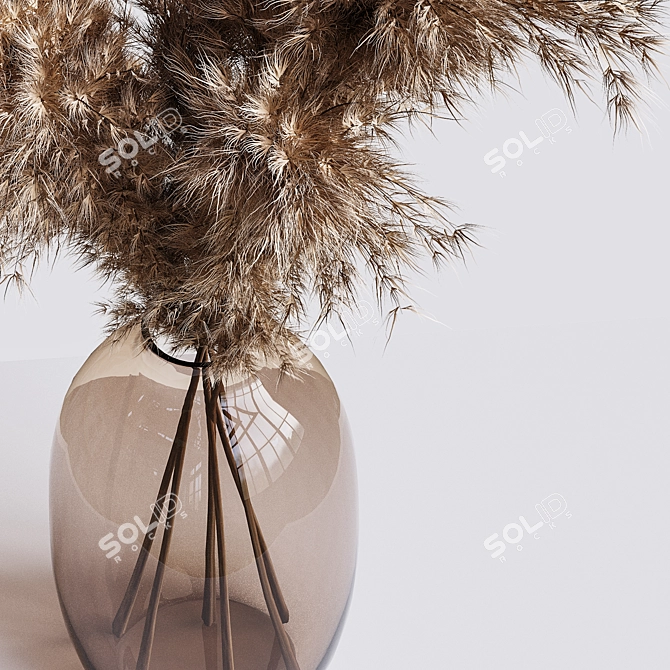 Elegant PomPom Floral Arrangement 3D model image 2