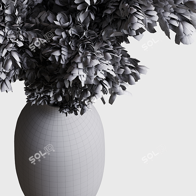 Elegant PomPom Floral Arrangement 3D model image 3