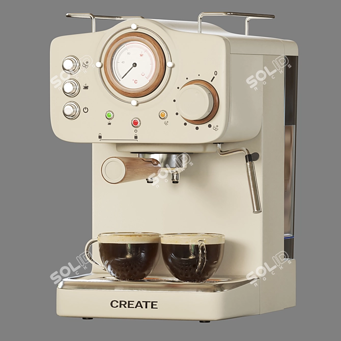 Retro Thera Express Coffee Maker 3D model image 5