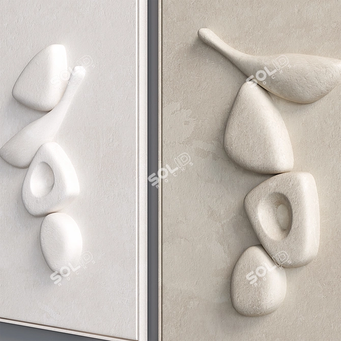 Sculpted Wall Art Symbioses Beige 3D model image 3