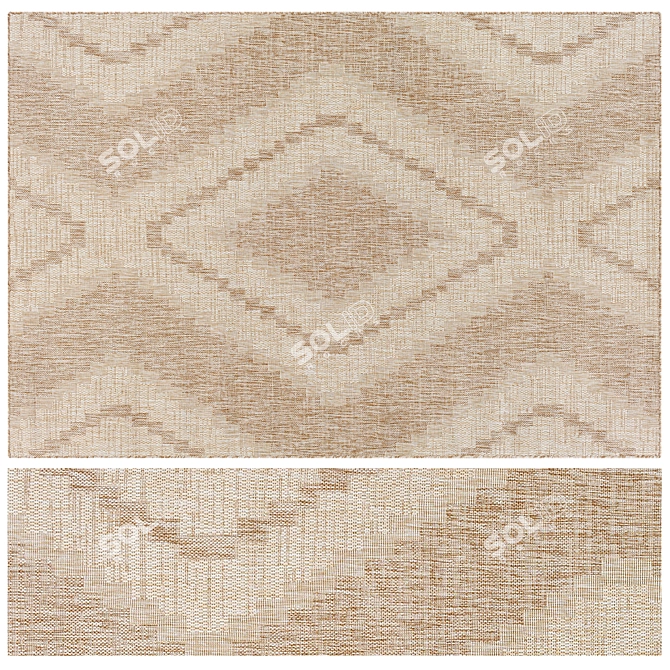 Geometric Jute Rug Set - 4K 3D model image 2