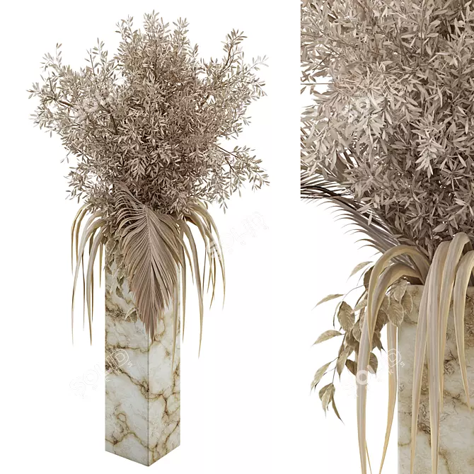 Assorted Dried Botanical Arrangement 3D model image 1