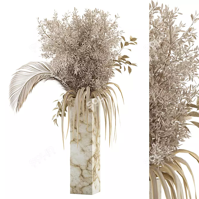 Assorted Dried Botanical Arrangement 3D model image 2