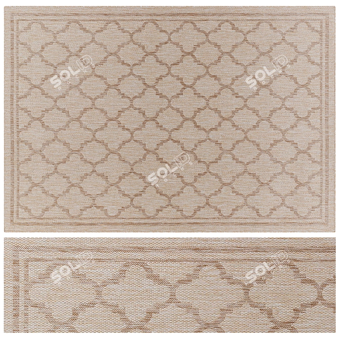 Geometric Jute Rugs Bundle - 4K 3D model image 3