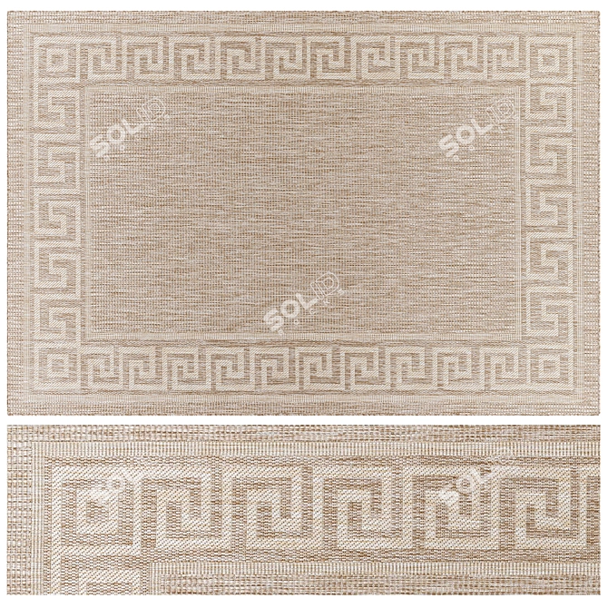 Geometric Jute Rugs Bundle - 4K 3D model image 4