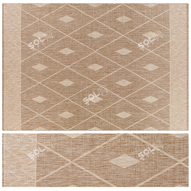  Geometric Jute Rug Bundle 3D model image 3