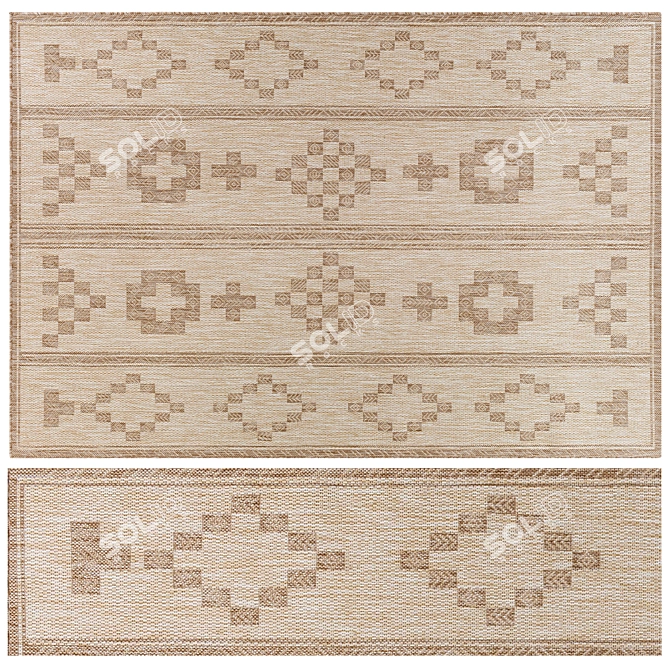  Geometric Jute Rug Bundle 3D model image 4