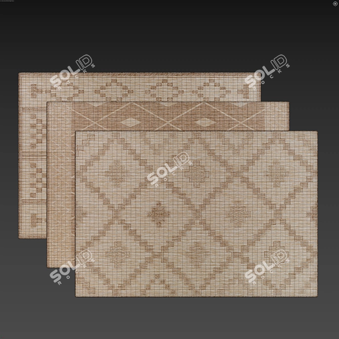  Geometric Jute Rug Bundle 3D model image 5