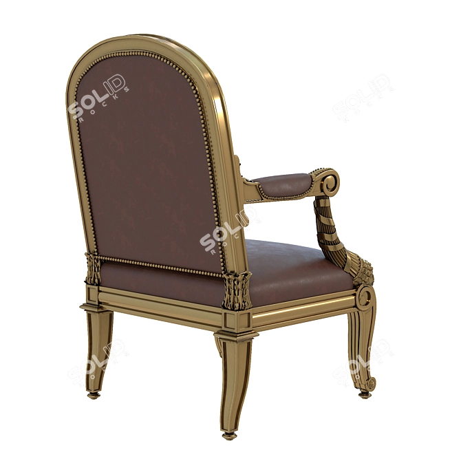 Luxury Giltwood Armchair 4K Texture 3D model image 3