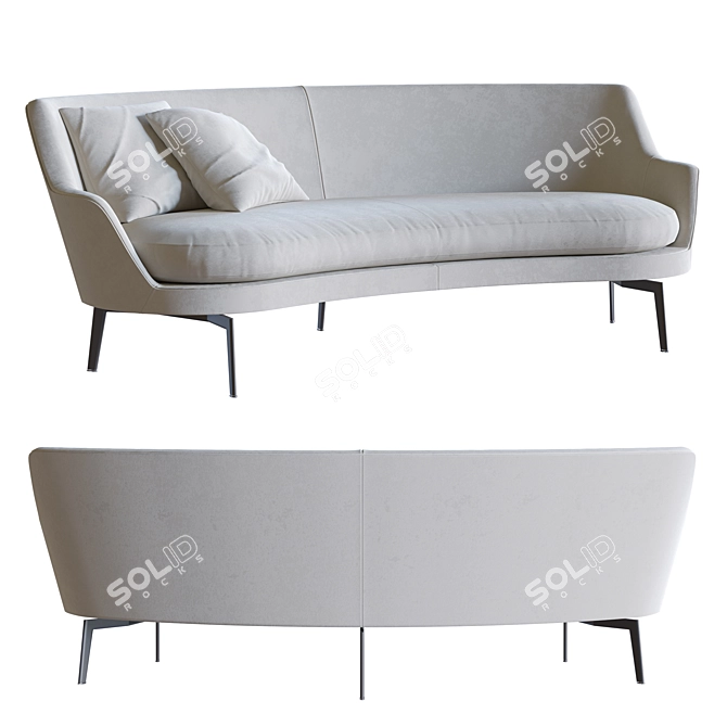 Modern 3D Flexform Guscio Sofa 3D model image 2