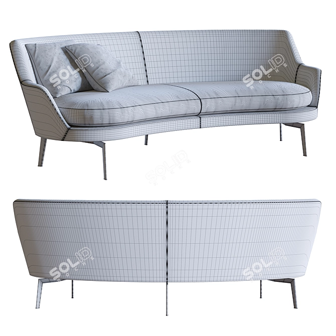 Modern 3D Flexform Guscio Sofa 3D model image 5