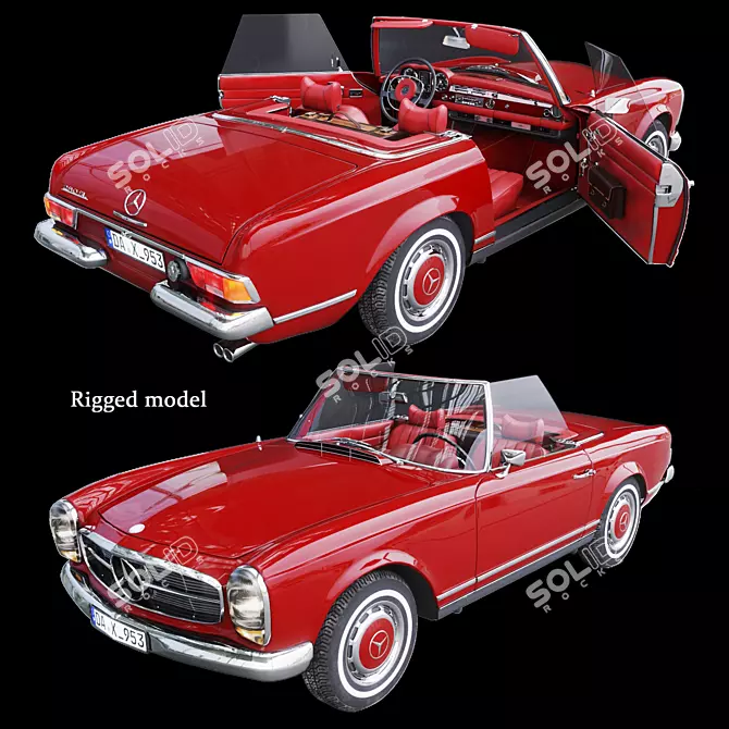 Mercedes Pagoda Model Kit 3D model image 9