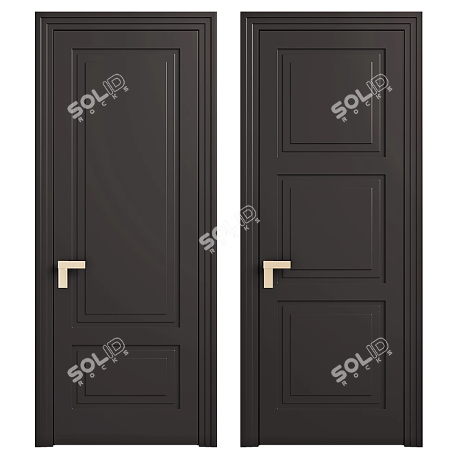 Rocca Anthracite Volhovec Doors 3D model image 2