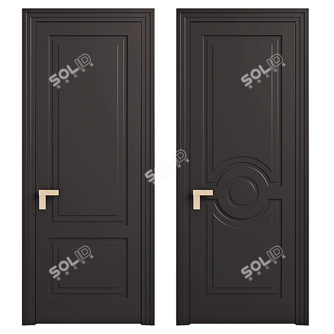 Rocca Anthracite Volhovec Doors 3D model image 3