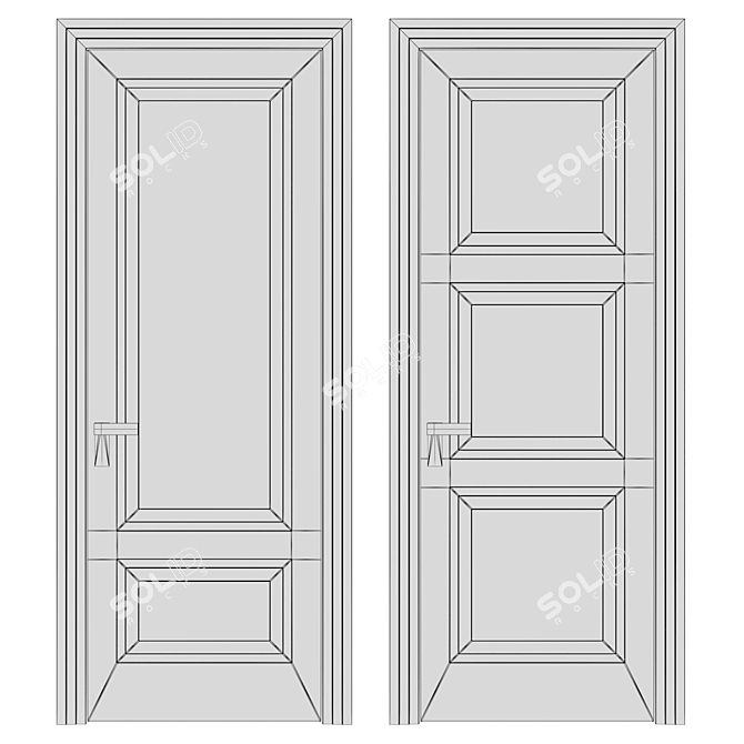 Rocca Anthracite Volhovec Doors 3D model image 4