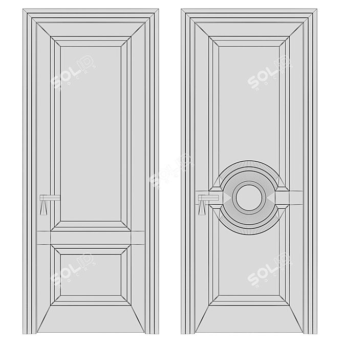 Rocca Anthracite Volhovec Doors 3D model image 5