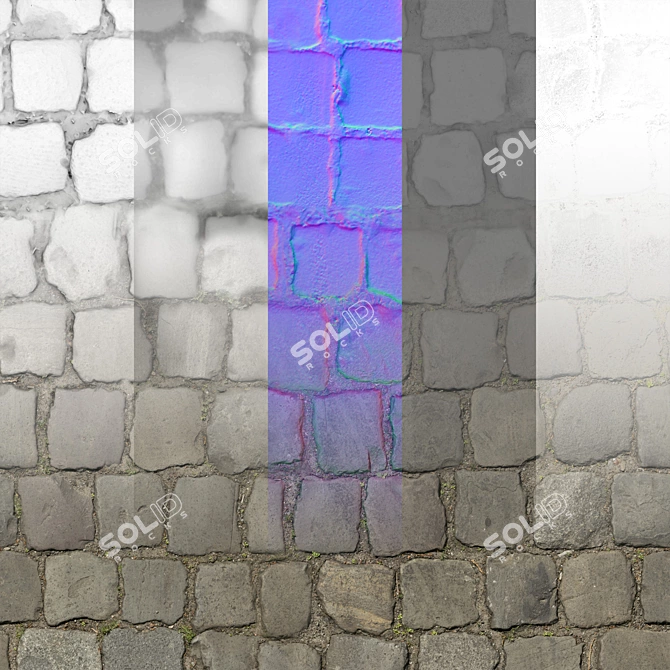 Seamless Pavement Texture Pack 3D model image 2