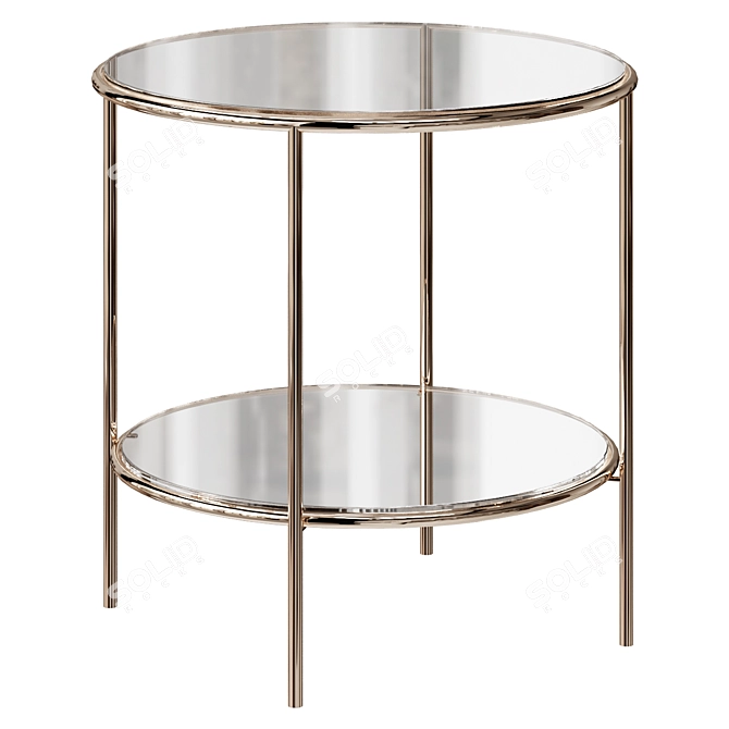 Sybil Round Nickel Sofa Table 3D model image 1