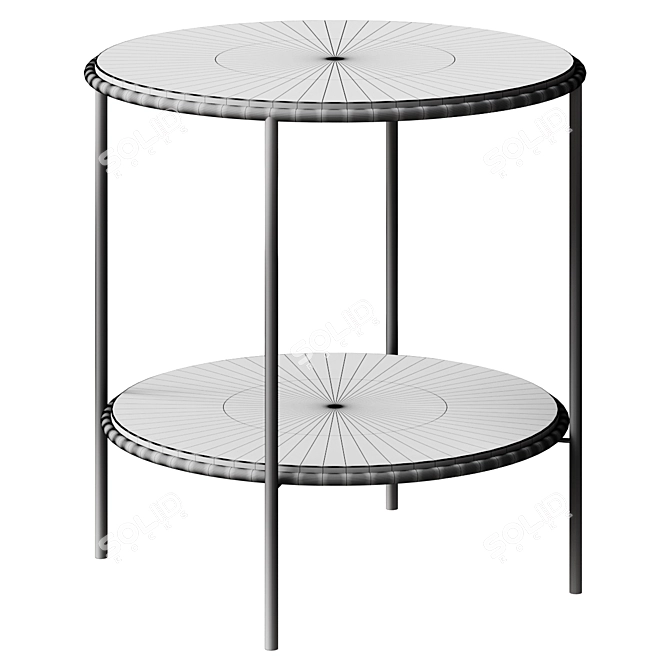 Sybil Round Nickel Sofa Table 3D model image 2