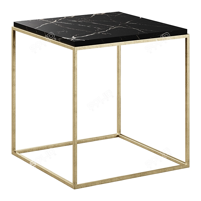Mahaut Brown Marble Brass Table 3D model image 1