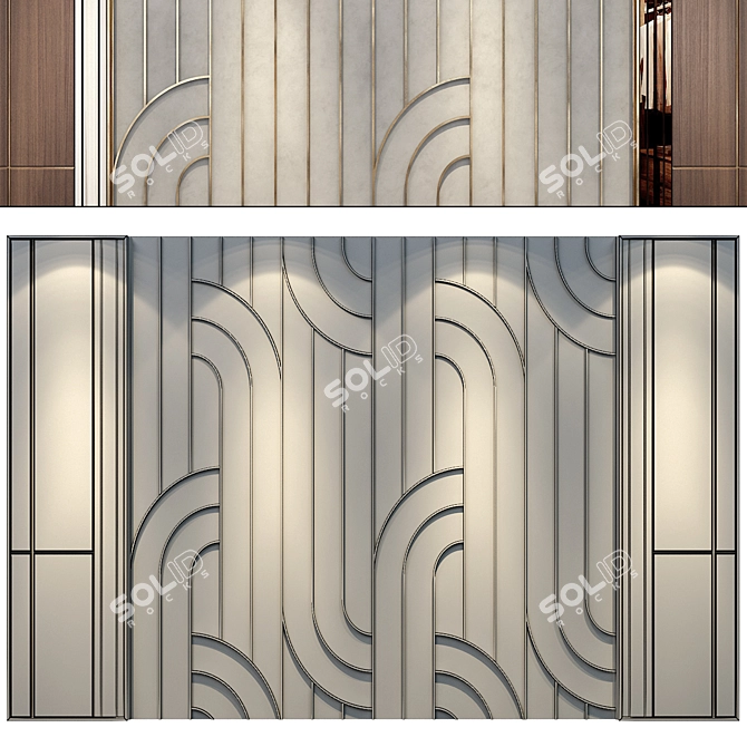 Modern Wall Panel Set 146 3D model image 2