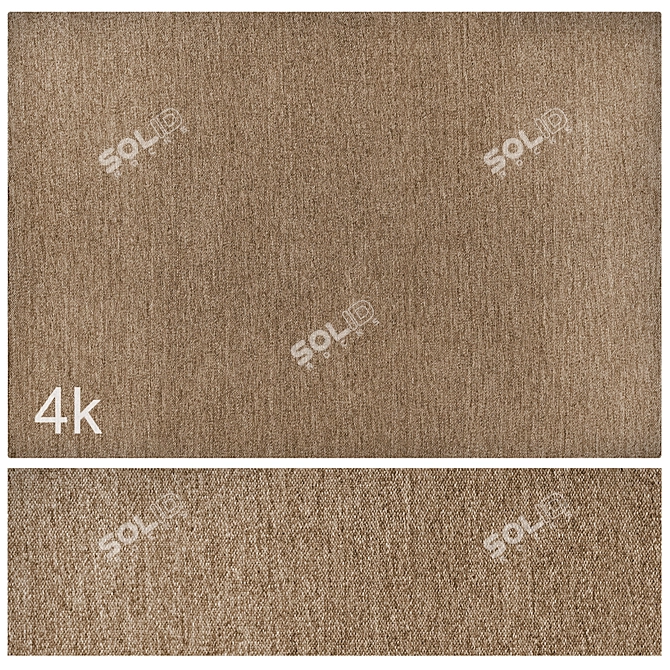 Natural Jute Braided Rug Set 3D model image 1