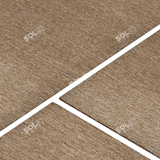 Natural Jute Braided Rug Set 3D model image 3