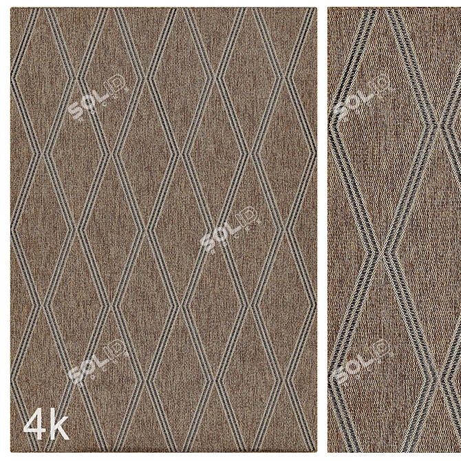 Diamond Jute Braided Rug 4K 3D model image 1