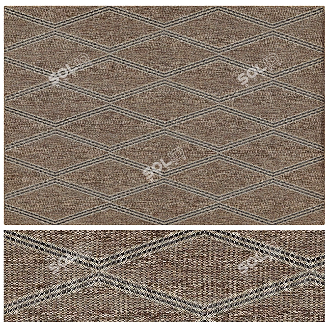 Diamond Jute Braided Rug 4K 3D model image 2