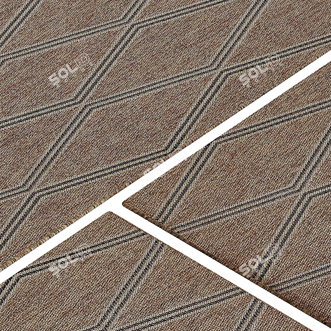 Diamond Jute Braided Rug 4K 3D model image 3