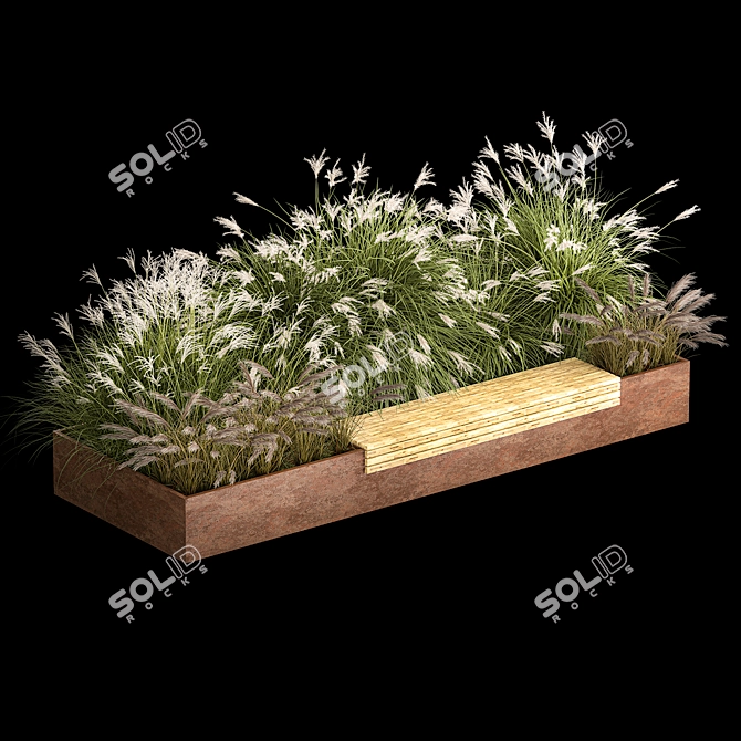 Urban Greenery Collection Bench 3D model image 2