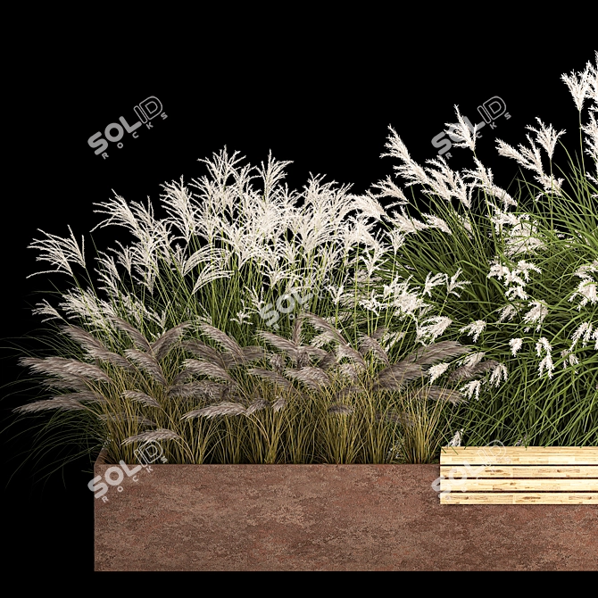 Urban Greenery Collection Bench 3D model image 3