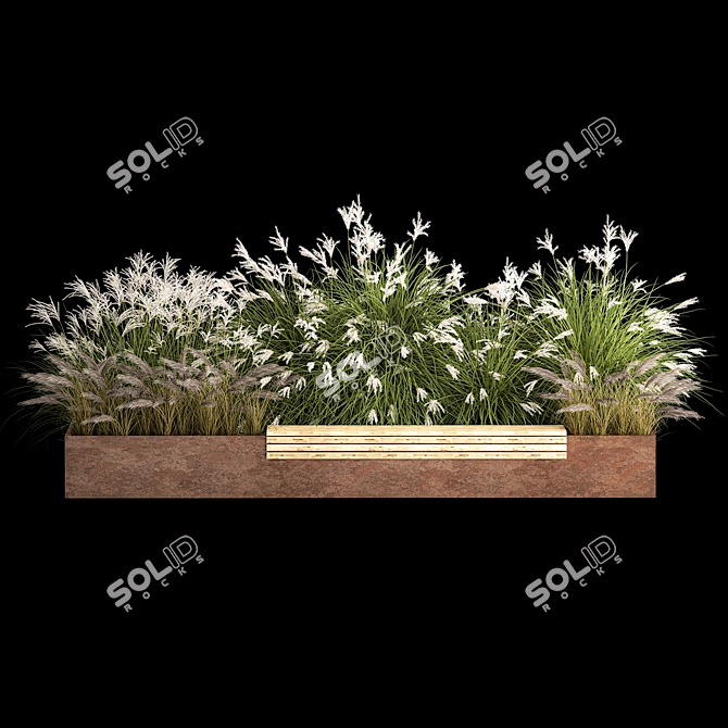 Urban Greenery Collection Bench 3D model image 4