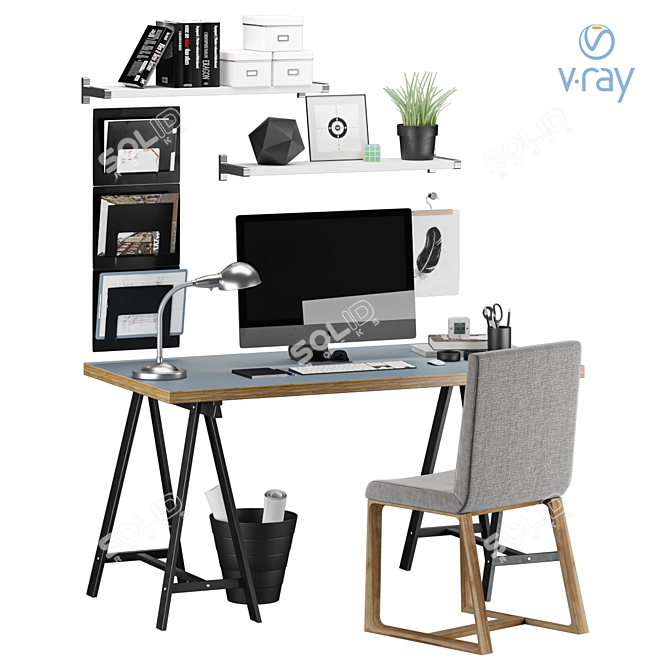 Modern Office Essentials Set 3D model image 1